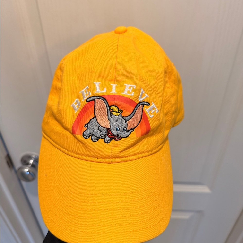 Disney Yellow 'Believe' Dumbo Embroidered Baseball Cap